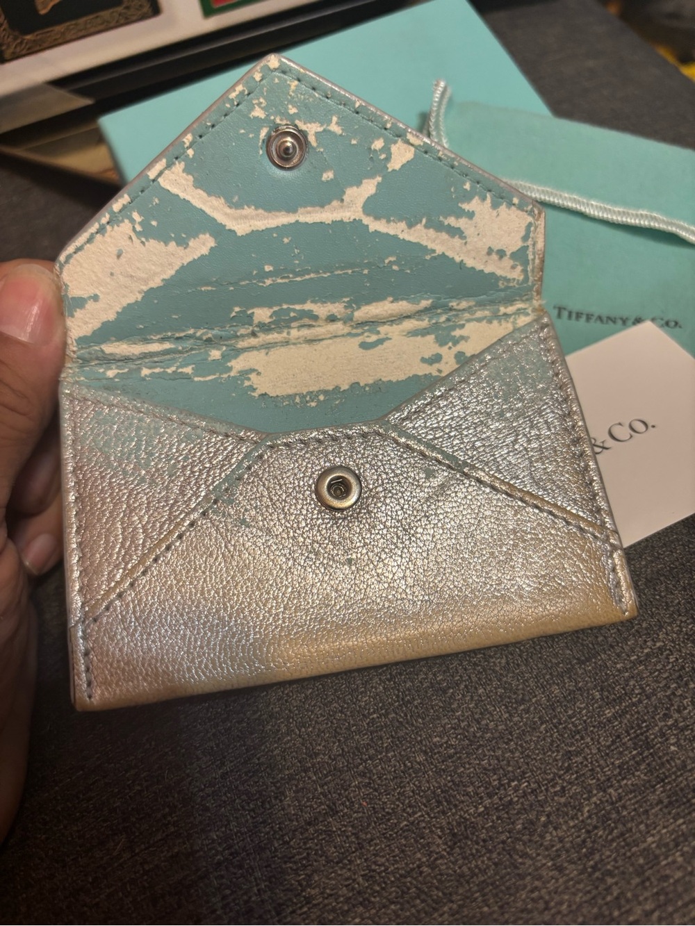 Tiffany & Co. Metallic Envelope Card Case - Silver - Picture 4 of 6